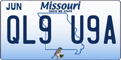 MO license plate QL9U9A