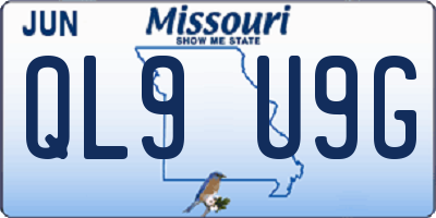 MO license plate QL9U9G