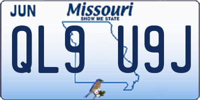 MO license plate QL9U9J