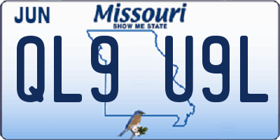MO license plate QL9U9L