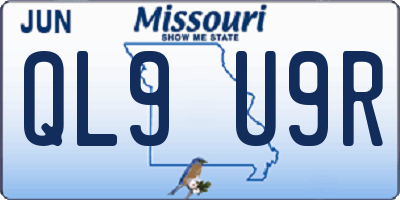MO license plate QL9U9R