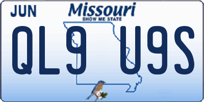 MO license plate QL9U9S