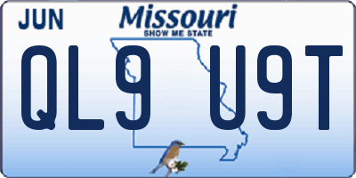 MO license plate QL9U9T