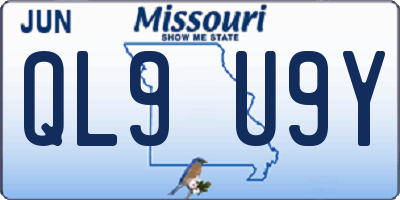 MO license plate QL9U9Y