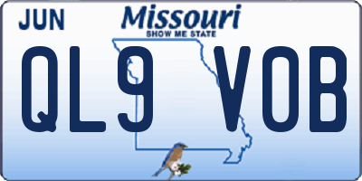 MO license plate QL9V0B