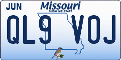 MO license plate QL9V0J
