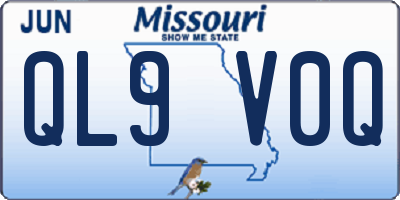 MO license plate QL9V0Q