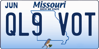 MO license plate QL9V0T