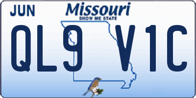 MO license plate QL9V1C