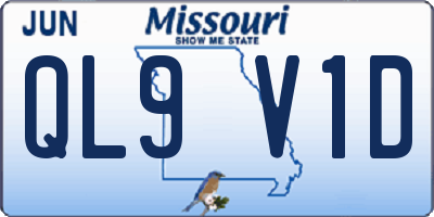 MO license plate QL9V1D