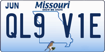 MO license plate QL9V1E