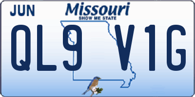 MO license plate QL9V1G