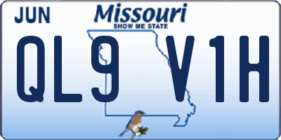 MO license plate QL9V1H