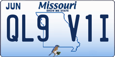 MO license plate QL9V1I
