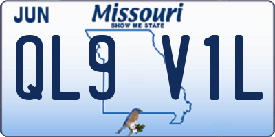 MO license plate QL9V1L