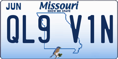 MO license plate QL9V1N