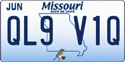 MO license plate QL9V1Q