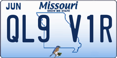 MO license plate QL9V1R