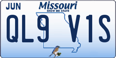 MO license plate QL9V1S