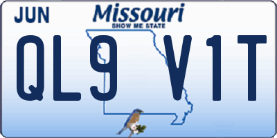 MO license plate QL9V1T