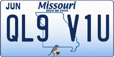 MO license plate QL9V1U