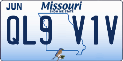 MO license plate QL9V1V
