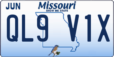 MO license plate QL9V1X