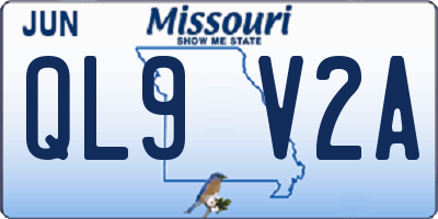 MO license plate QL9V2A