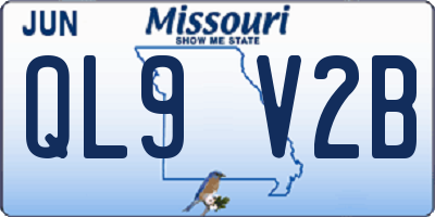 MO license plate QL9V2B