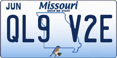 MO license plate QL9V2E