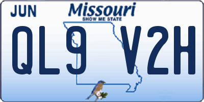 MO license plate QL9V2H