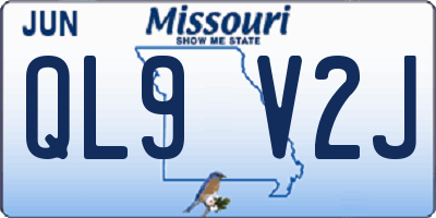 MO license plate QL9V2J