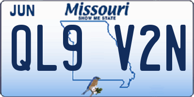 MO license plate QL9V2N
