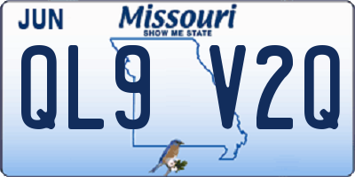 MO license plate QL9V2Q