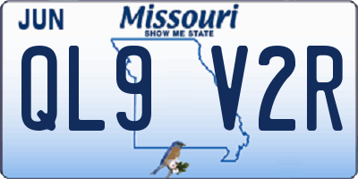 MO license plate QL9V2R