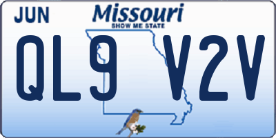 MO license plate QL9V2V