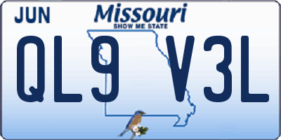 MO license plate QL9V3L