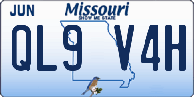 MO license plate QL9V4H