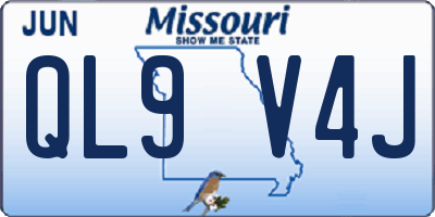 MO license plate QL9V4J