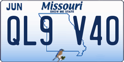 MO license plate QL9V4O