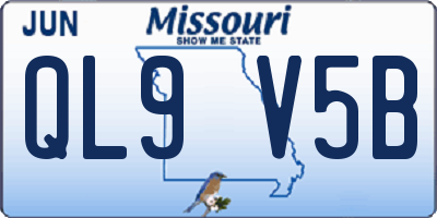 MO license plate QL9V5B