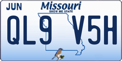 MO license plate QL9V5H