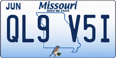 MO license plate QL9V5I