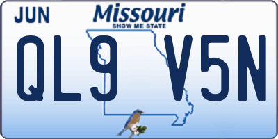 MO license plate QL9V5N