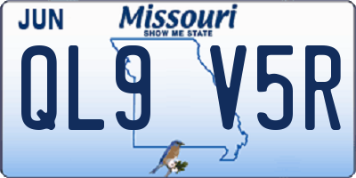 MO license plate QL9V5R