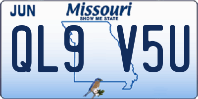 MO license plate QL9V5U