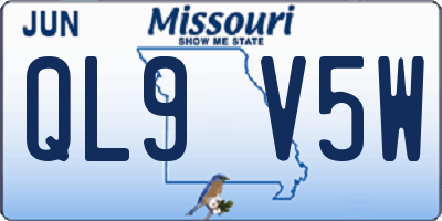 MO license plate QL9V5W