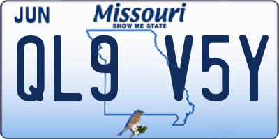 MO license plate QL9V5Y