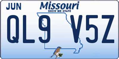 MO license plate QL9V5Z