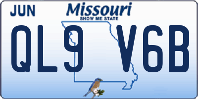 MO license plate QL9V6B